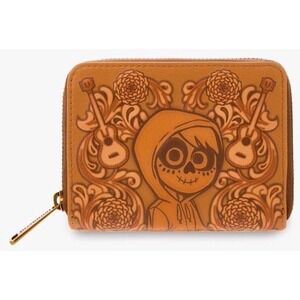 NEW Loungefly Disney Pixar Coco Floral Miguel Tonal Wallet "Day Of The Dead"